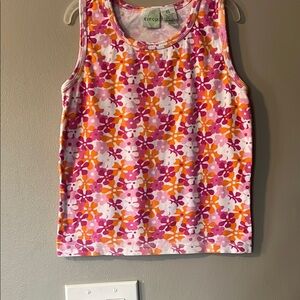 Circo Pink and Orange Floral Tank Top